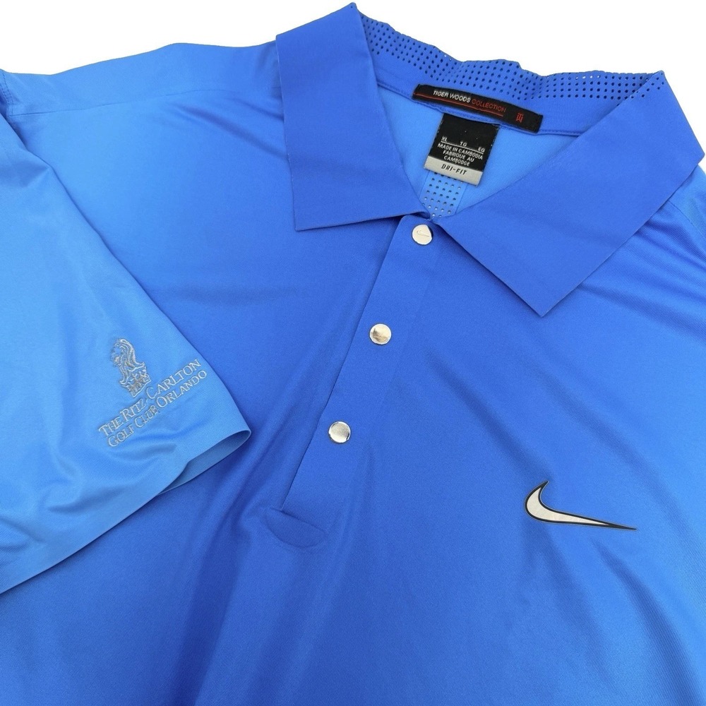 Nike Tiger Woods Collection Polo Shirt Mens XL Blue Ritz Carlton Orlando Golf